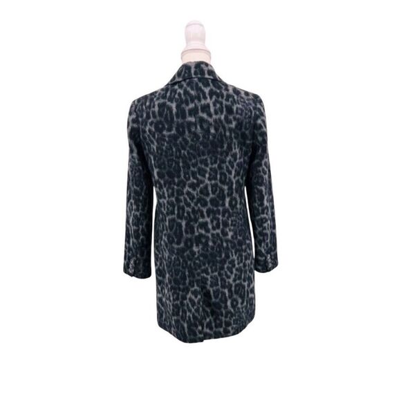 NWT Banana Republic Coat Wool Cotton Grey Animal Print Size S - Picture 3 of 9